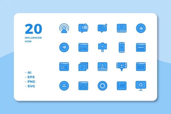 60 Influencer Icons (3 Style)