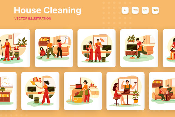 M237_ House Cleaning Illustrations