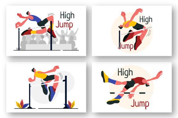 9 High Jump Sport Illustration