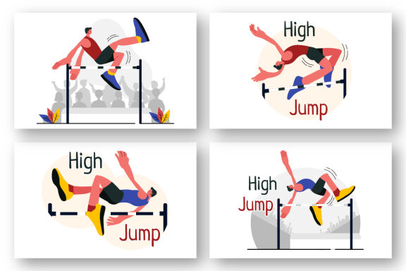 9 High Jump Sport Illustration