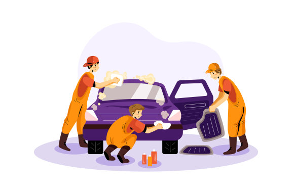 M220_Car Washing Service Illustrations