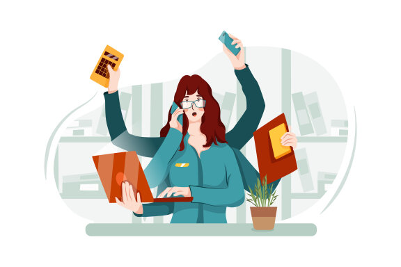 M210_Multitasking Woman Illustrations