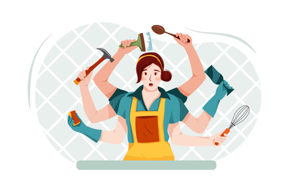 M210_Multitasking Woman Illustrations