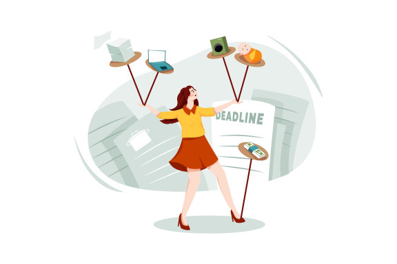 M210_Multitasking Woman Illustrations