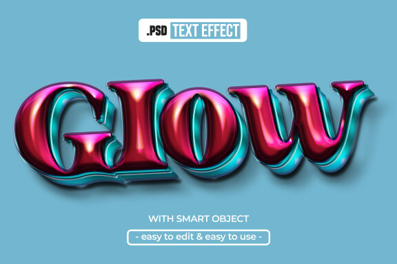 Glow Editable 3D Text Effect