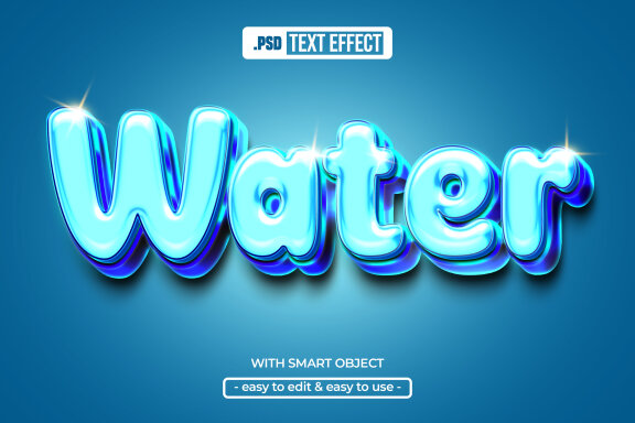 Water - Editable 3D Text Effect