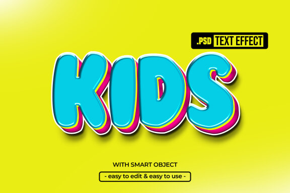 Kids - 3D Editable Text Effect