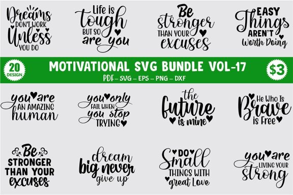 Motivational SVG Bundle 