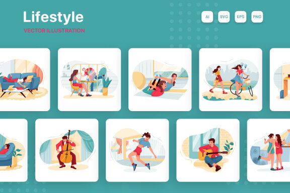 M174_Leisure Activities Illustrations