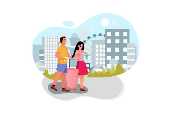 M171_ Enjoy Vacation Illustrations