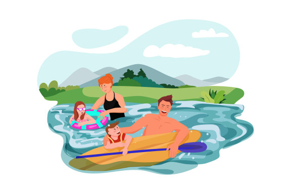 M165_Camping Vacations Illustrations