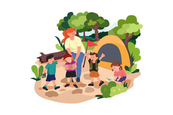M165_Camping Vacations Illustrations