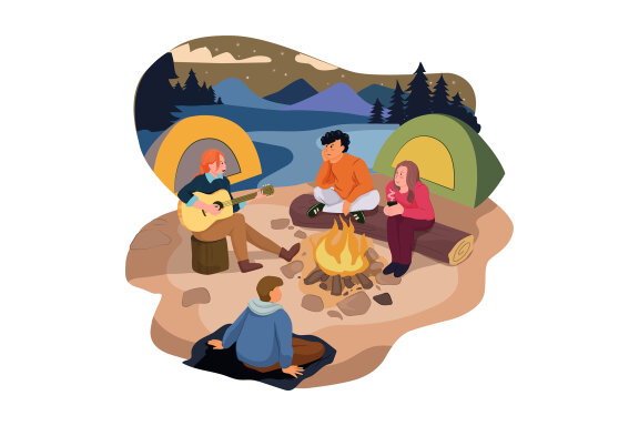 M165_Camping Vacations Illustrations
