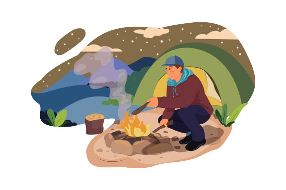 M165_Camping Vacations Illustrations