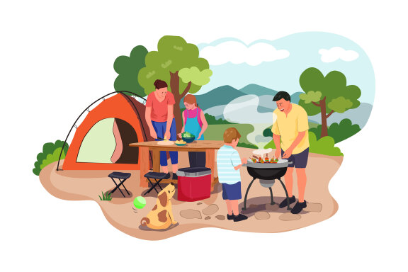 M165_Camping Vacations Illustrations