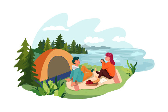 M165_Camping Vacations Illustrations