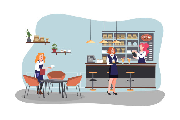 M162_Coffee shop FREE Illustrations
