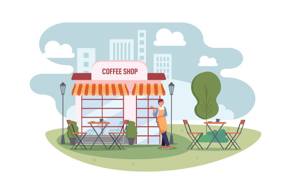 M162_Coffee shop FREE Illustrations