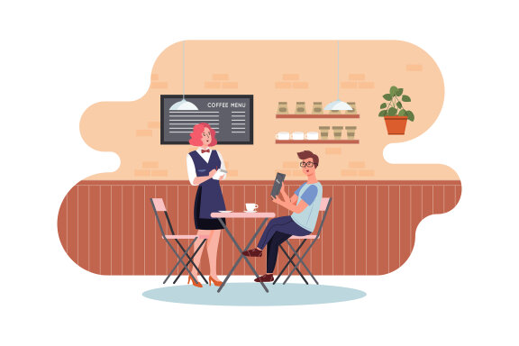M162_Coffee shop FREE Illustrations