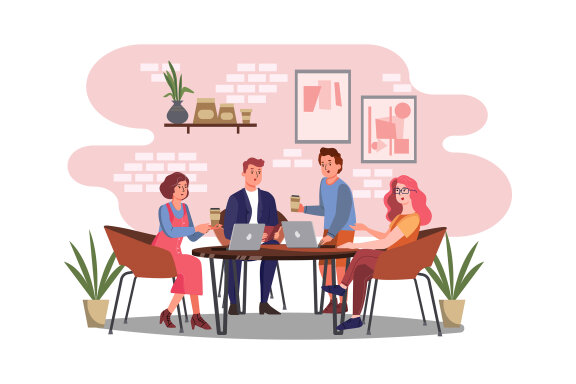 M162_Coffee shop FREE Illustrations