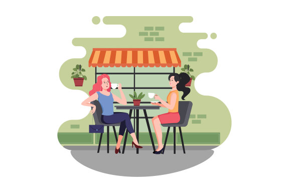 M162_Coffee shop FREE Illustrations
