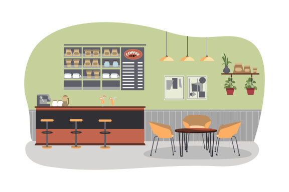 M162_Coffee shop FREE Illustrations