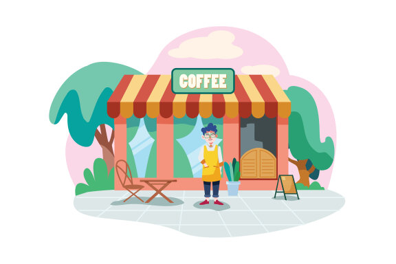 M144_Coffee Shop Illustrations