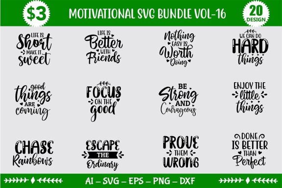Motivational SVG Bundle 