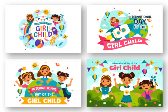 10 International Day of the Girl Child Illustration