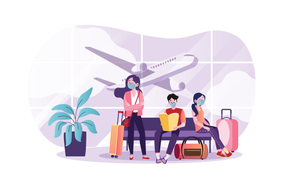 M105_People wearing mask Illustrations
