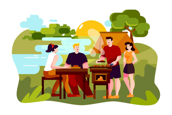 M101_Outdoor Party Illustrations