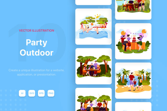 M101_Outdoor Party Illustrations