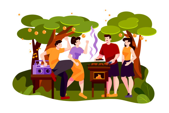 M101_Outdoor Party Illustrations