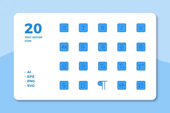 60 Text Editor Icons (3 Style)