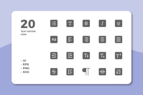 60 Text Editor Icons (3 Style)