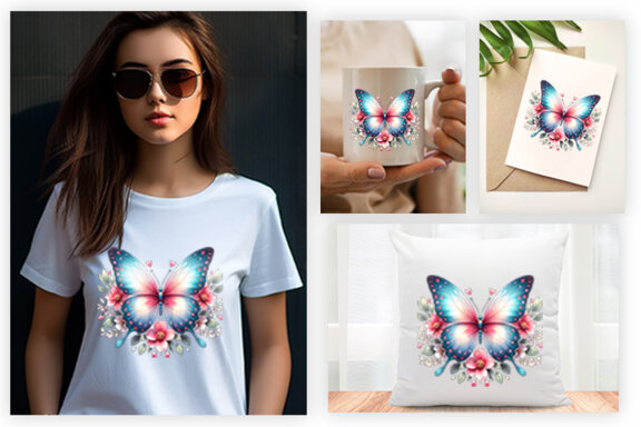 Butterfly Spring Sublimation Clipart PNG
