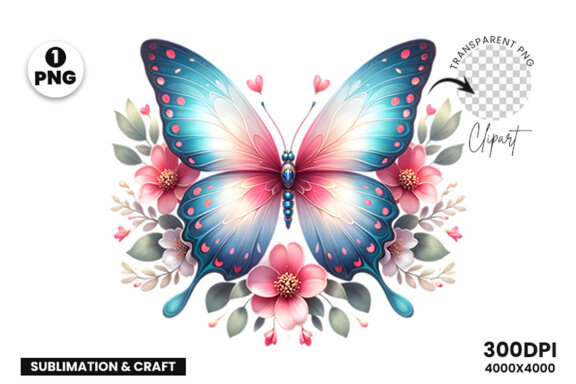 Butterfly Spring Sublimation Clipart PNG