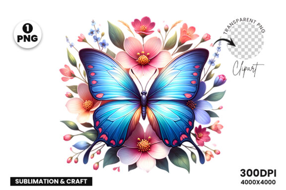 Butterfly Spring Sublimation Clipart PNG
