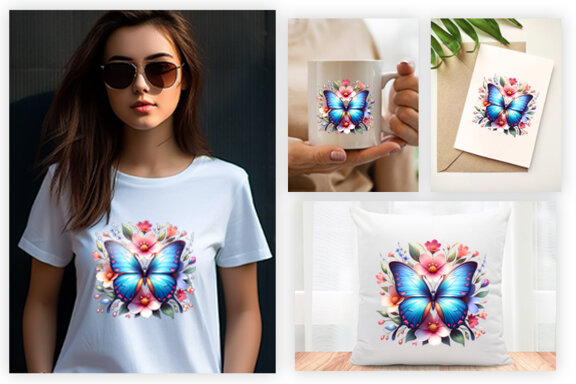 Butterfly Spring Sublimation Clipart PNG