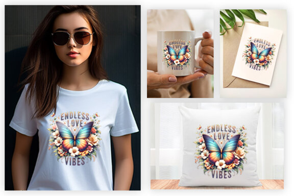 Butterfly Spring Sublimation Clipart PNG