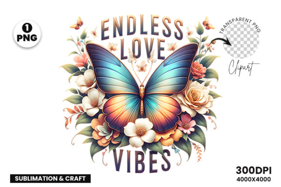 Butterfly Spring Sublimation Clipart PNG