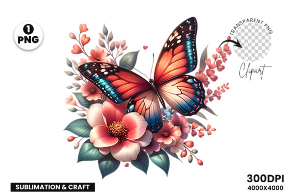 Butterfly Spring Sublimation Clipart PNG