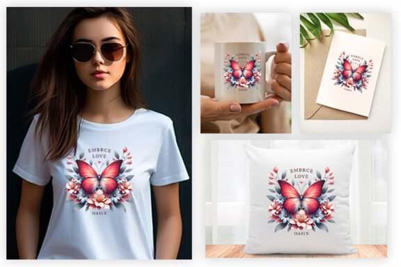 Butterfly Spring Sublimation Clipart PNG