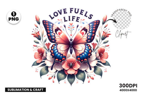 Butterfly Spring Sublimation Clipart PNG