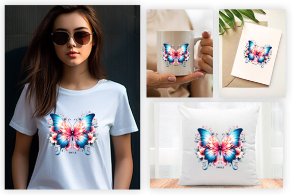 Butterfly Spring Sublimation Clipart PNG