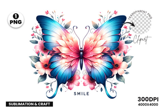 Butterfly Spring Sublimation Clipart PNG