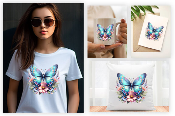 Butterfly Spring Sublimation Clipart PNG