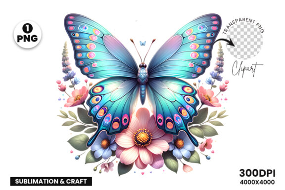 Butterfly Spring Sublimation Clipart PNG