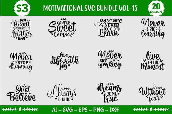 Motivational SVG Bundle