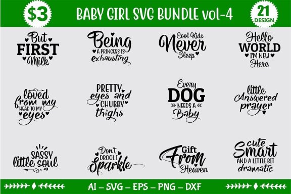 Baby Girl SVG Bundle 